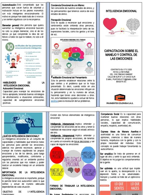 Folleto Inteligencia Emocional Pdf Las Emociones Inteligencia