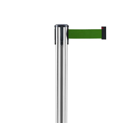 Столбик с вытяжной лентой ArtBarrier Ultra (лента 3,65 метра), зеленая ...