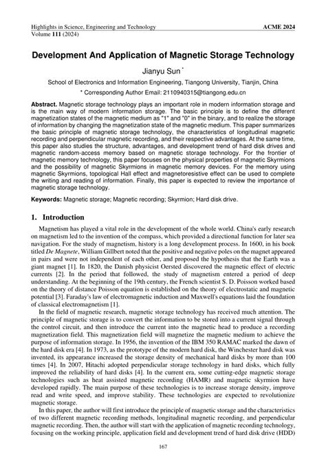Pdf Development And Application Of Magnetic Storage Technology