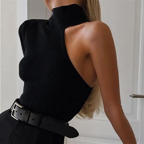 Autumn Hot Sexy One Shoulder Kintted Bodysuit Women Turtleneck