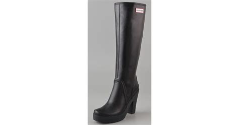 Hunter Lonny High Heel Tall Boots In Black Lyst