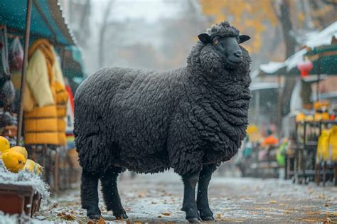 Free Photo Black Sheep Portrait