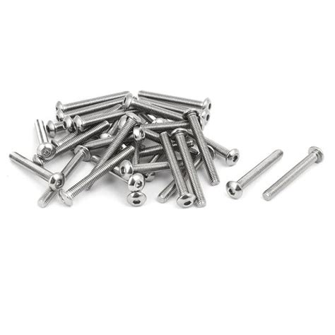 M5x40mm 304 Stainless Steel Button Head Hex Socket Cap Screws Bolts