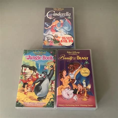 Walt Disney Classic Vhs Video Tapes Beauty The Beast Jungle Book