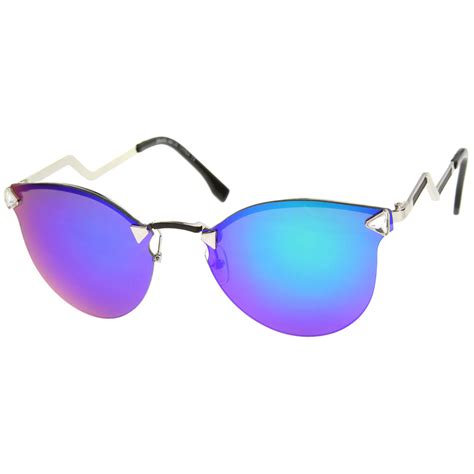 Womens Rimless Sunglasses With Uv400 Protected Mirrored Lens Sunglassla