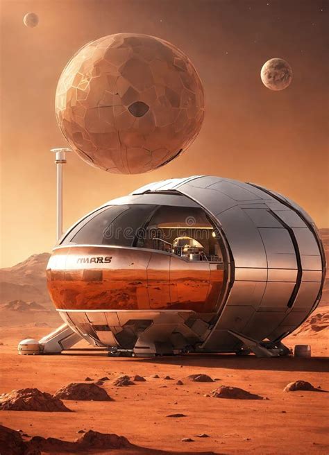 Mars Planet 3d Render Science Fiction Illustration Stock Illustration