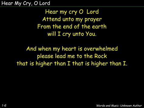 Ppt Hear My Cry O Lord Powerpoint Presentation Free Download Id