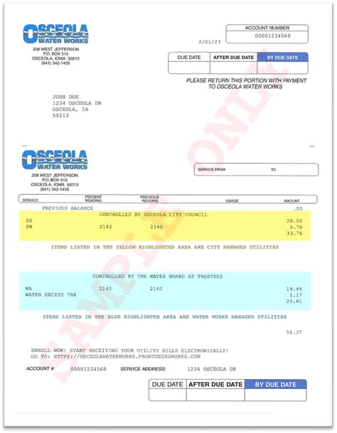 UPDATE: Understanding Your Osceola Utility Bill - Osceola Water Works