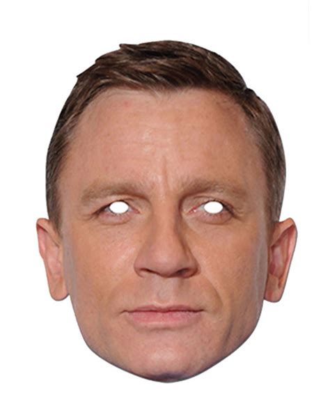 daniel craig celebrity james bond card party face mask  stock