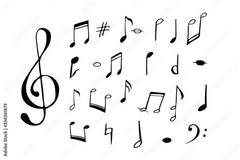 Treble Base Clef And Music Notes Symbols