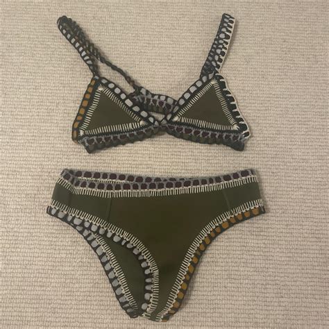 Olive Green Kiini Bikini Top Small Bottoms Medium Depop