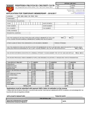 Fillable Online Temporary Application Form Wpcc Fax Email