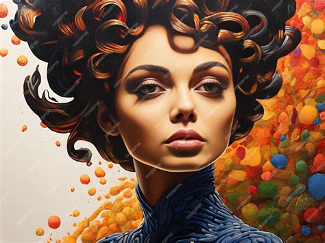 Premium AI Image | Mind spiraling out control pointillism human painting