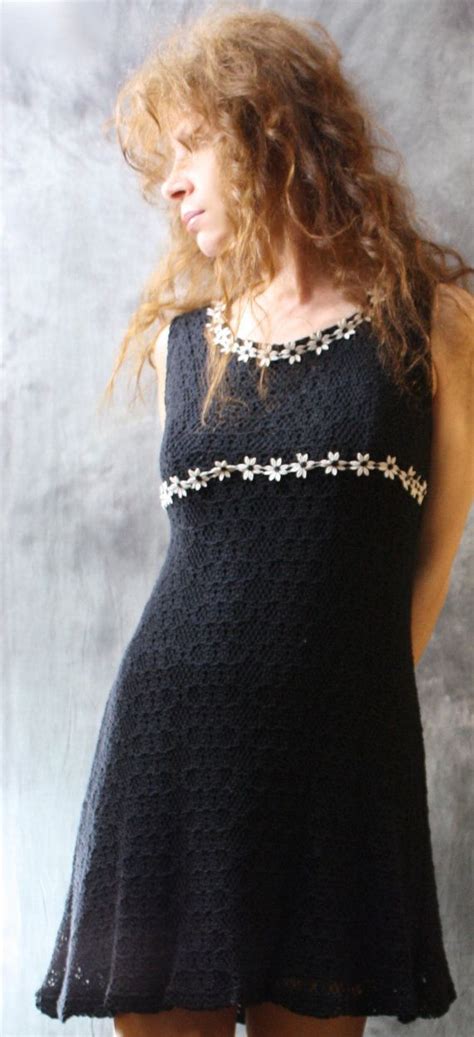 Vintage 1960s Crochet Lace Mini Dress With Cute Daisy Trim Etsy