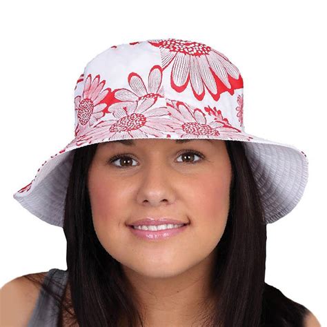 Ladies And Girls Fashion Floral Pattern Summer Reversible Bucket Hat