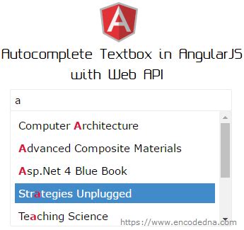 AutoComplete Textbox In AngularJS With Dynamic Data Using Web API C