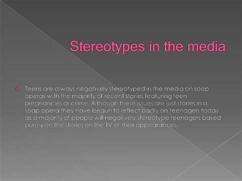 Stereotypes in the media