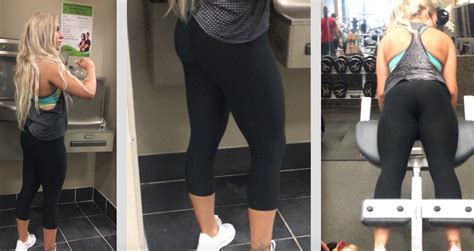 Superhot Blonde Bimbo At The Gym Spandex Leggings Yoga Pants Forum