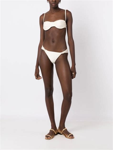 LENNY NIEMEYER Loop Twist Detail Bikini Bottoms Neutrals Editorialist