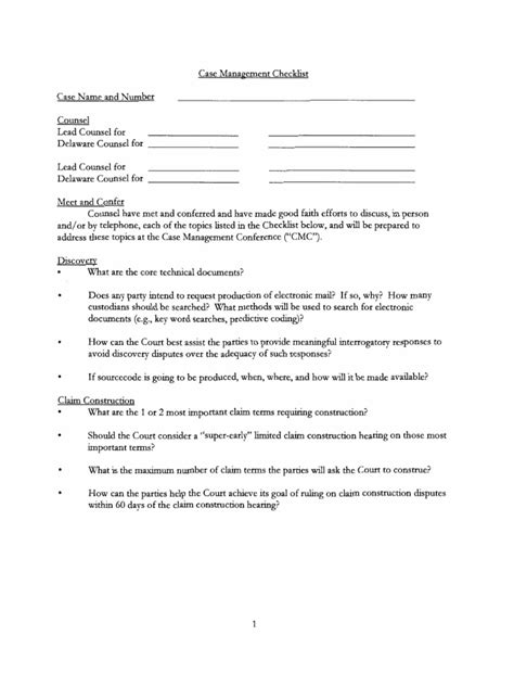 Workflow Checklist Template Paralegal Case Management Checklist