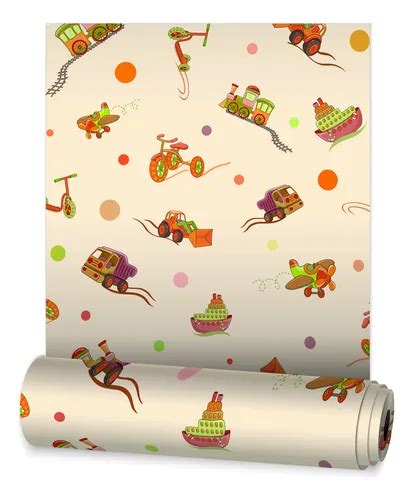 Papel De Parede Adesivo Quarto Brinquedo Nude m Frete grátis
