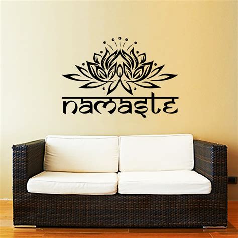 Namaste Wall Decal Quote Lotus Flower Vinyl Sticker Decals Etsy