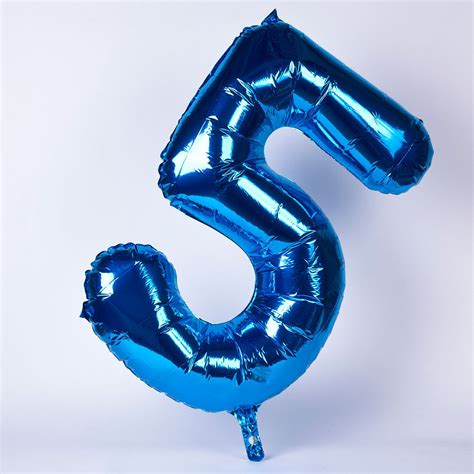 Blue Giant Number Helium Balloons Inflated