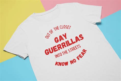 Camisa De Guerrillas Gay Gay Liberation Front Queer Nation Lgbtq Protest Riot Vintage Wear