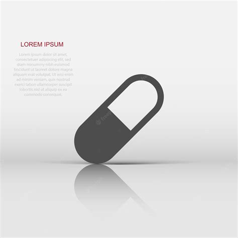 Premium Vector Pill Vector Icon In Flat Style Tablet Illustration On