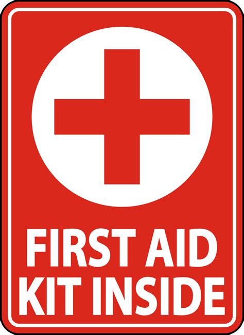 First Aid Kit Inside Sign Label Sign On White Background 5993167 Vector