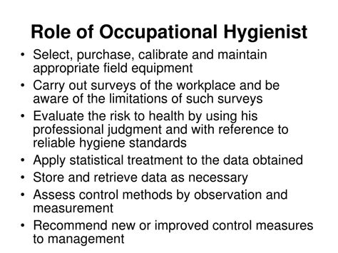 PPT - BASIC PRINCIPLES IN OCCUPATIONAL HYGIENE PowerPoint Presentation ...