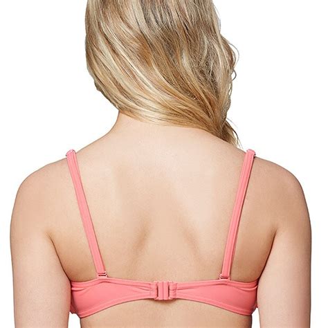 Laser Cut Bandeau Bikini Top Coral Target Australia