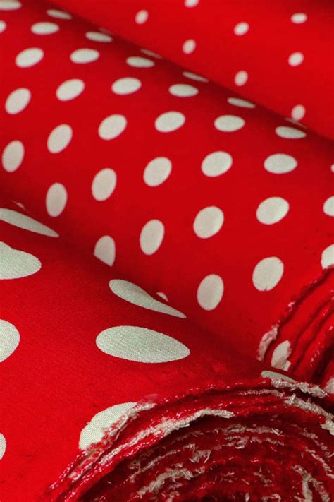 Red And White Polka Dot Fabric Polka Dot Fabric Fabric Polka Dots