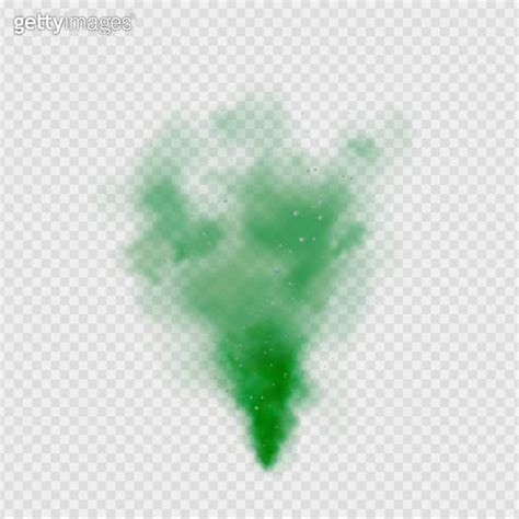 Green Fog Or Smoke Green Dust With Particles Smoke Or Dust Isolated