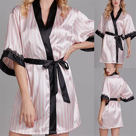 Womens Soft Pajama Clearance Bathrobes Silk Satin Lace Sexy Plus Size