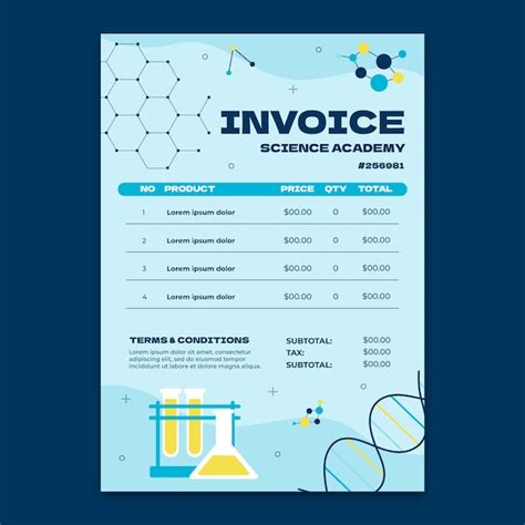 Free Vector Flat Design Science Research Invoice