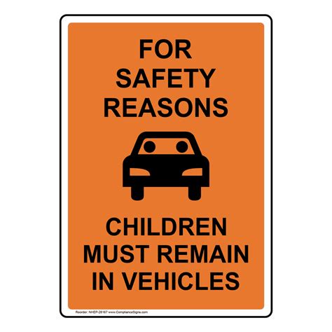 Portrait For Safety Reasons Children Sign With Symbol Nhep 28167