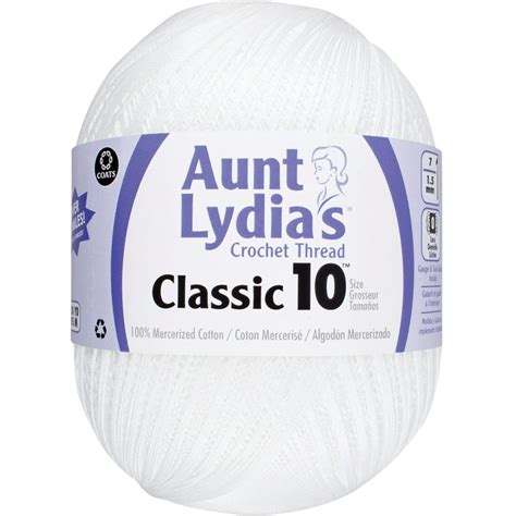 Aunt Lydia's Classic Crochet Thread Size 10 Jumbo-White - Walmart.com ...