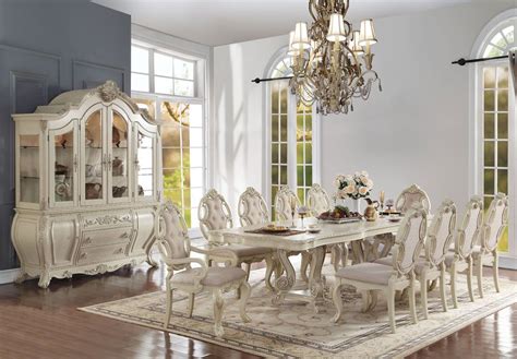 Firenza Antique White Dining Table Set