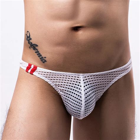Summer Breathable Men S Sexy Pouch Thongs Mesh Swim Low Rise Bikini