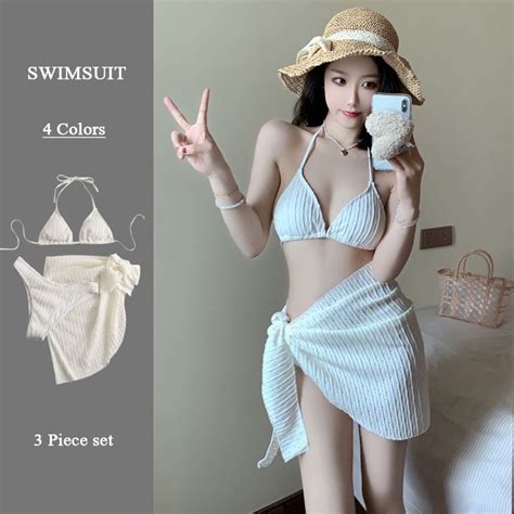 Swimsuit Women S Three Piece Swimsuit New Lace Bikini Korean Version Ins Vacation Travel Sexy