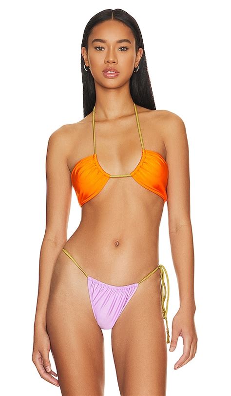 Bananhot Chili Bikini Top In Orange Green REVOLVE