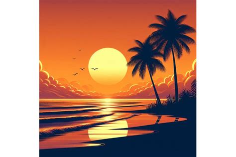 8 Sunset On The Beach Silhouette Bundle By Dianaxstoyanova Thehungryjpeg