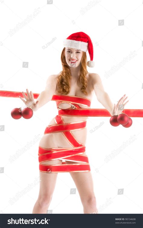 Sensual Sexy Nude Caucasian Woman Santa Foto De Stock Editar Ahora 90134608