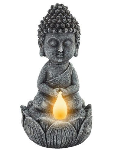 VP Home Meditating Buddha Statue, Solar LED Garden Light, Zen Decor, 10 ...