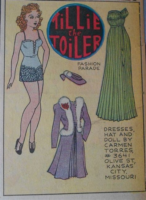 Tillie The Toiler 12 24 39 Paper Dolls Paper Dolls Printable