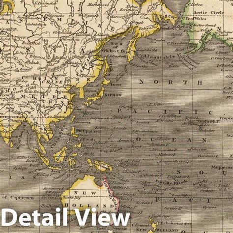 historic map   world  mercators projection vintage wall