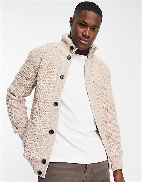 American Stitch Knitted Cardigan In Cream Asos