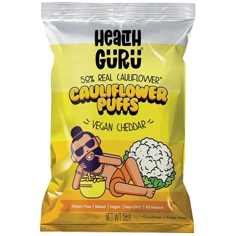 Health Guru Cauliflower Puffs Vegan Cheddar 56g Harris Farm Markets