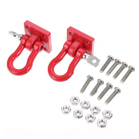 Irenen 2x Metal Front Rear Bumper Trailer Hook Mount Set For WPL RC